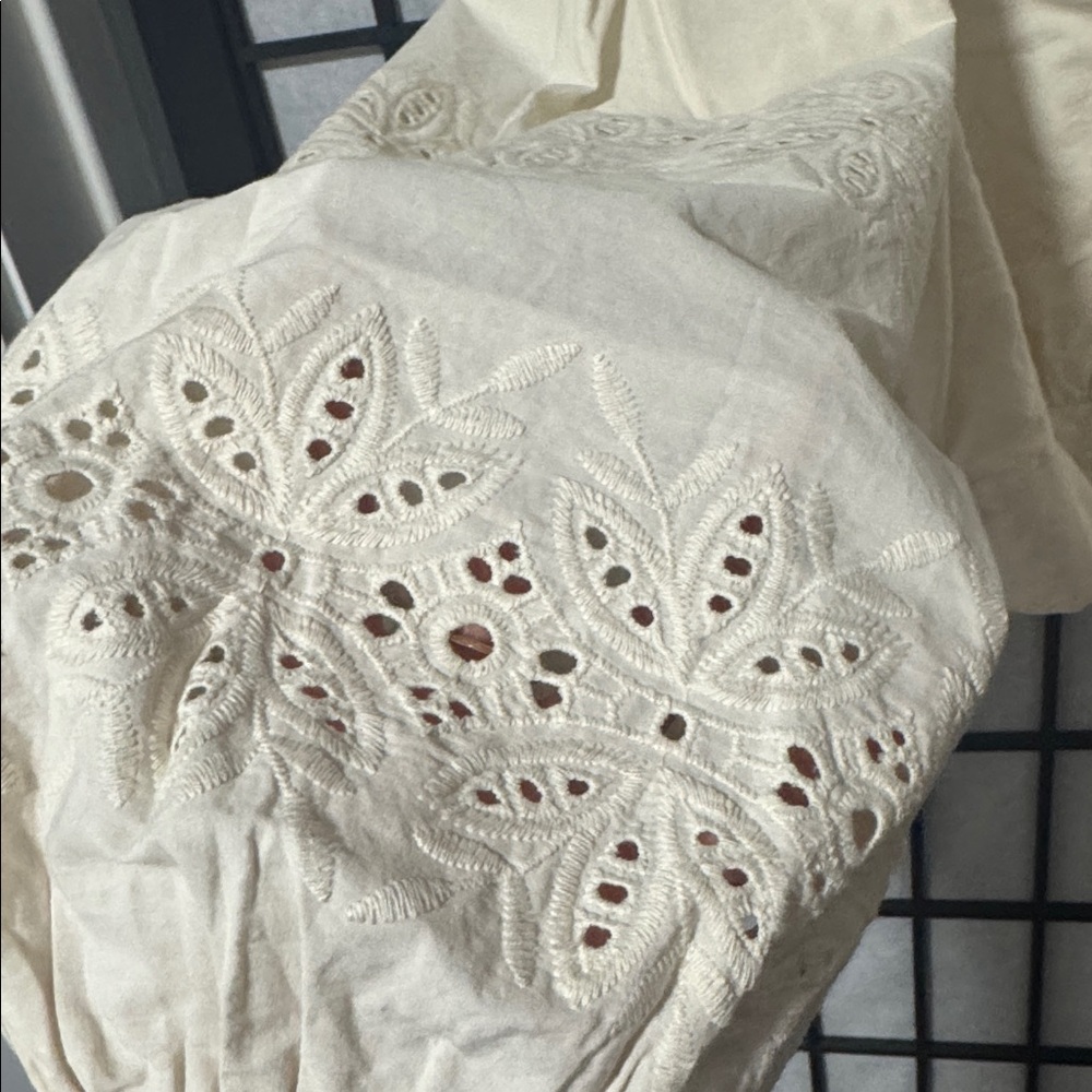 Express size XL Embroidered Eyelet Sleeve Cropped Top - Picture 4 of 9